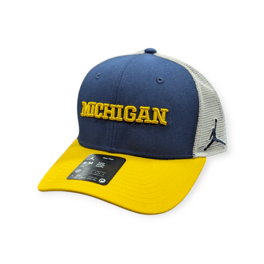 Michigan Wolverines Nike Navy Rise Trucker Adjustable Hat