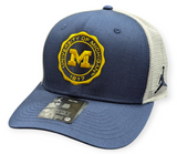 Michigan Wolverines Nike Navy Rise Trucker Crest Adjustable Hat - Pro Jersey Sports