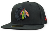 Chicago Blackhawks New Era Black Tribal Chief 59FIFTY Fitted Hat - Pro Jersey Sports