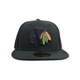 Chicago Blackhawks New Era Black Tribal Chief 59FIFTY Fitted Hat - Pro Jersey Sports