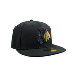 Chicago Blackhawks New Era Black Tribal Chief 59FIFTY Fitted Hat - Pro Jersey Sports