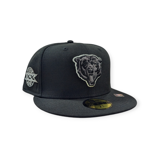 Chicago Bears Super Bowl XX Black And Graphite New Era 59FIFTY Fitted Hat