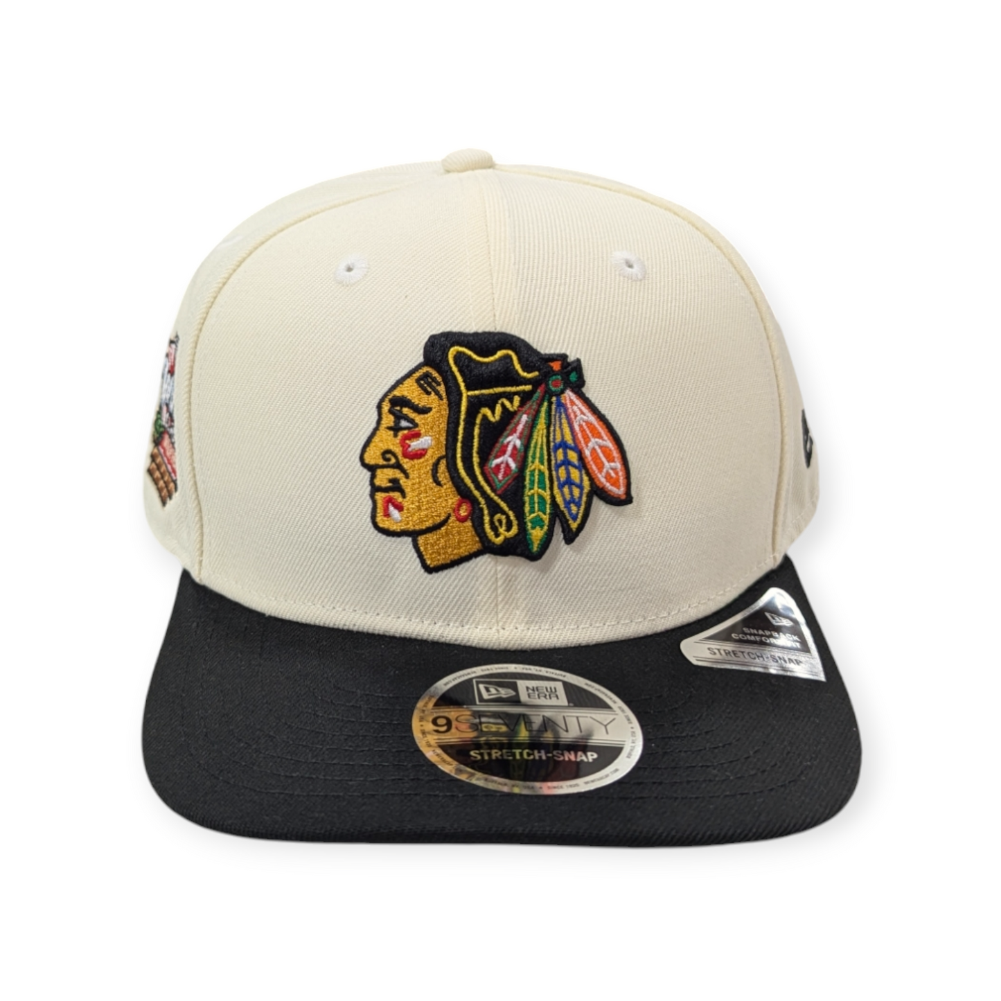 Men's Chicago Blackhawks New Era Chrome/Black 2024 Winter Classic 9SEVENTY Trucker Hat