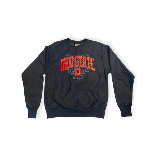 Men's Ohio State Buckeyes Black Reverse Weave Crewneck Sweatshirt