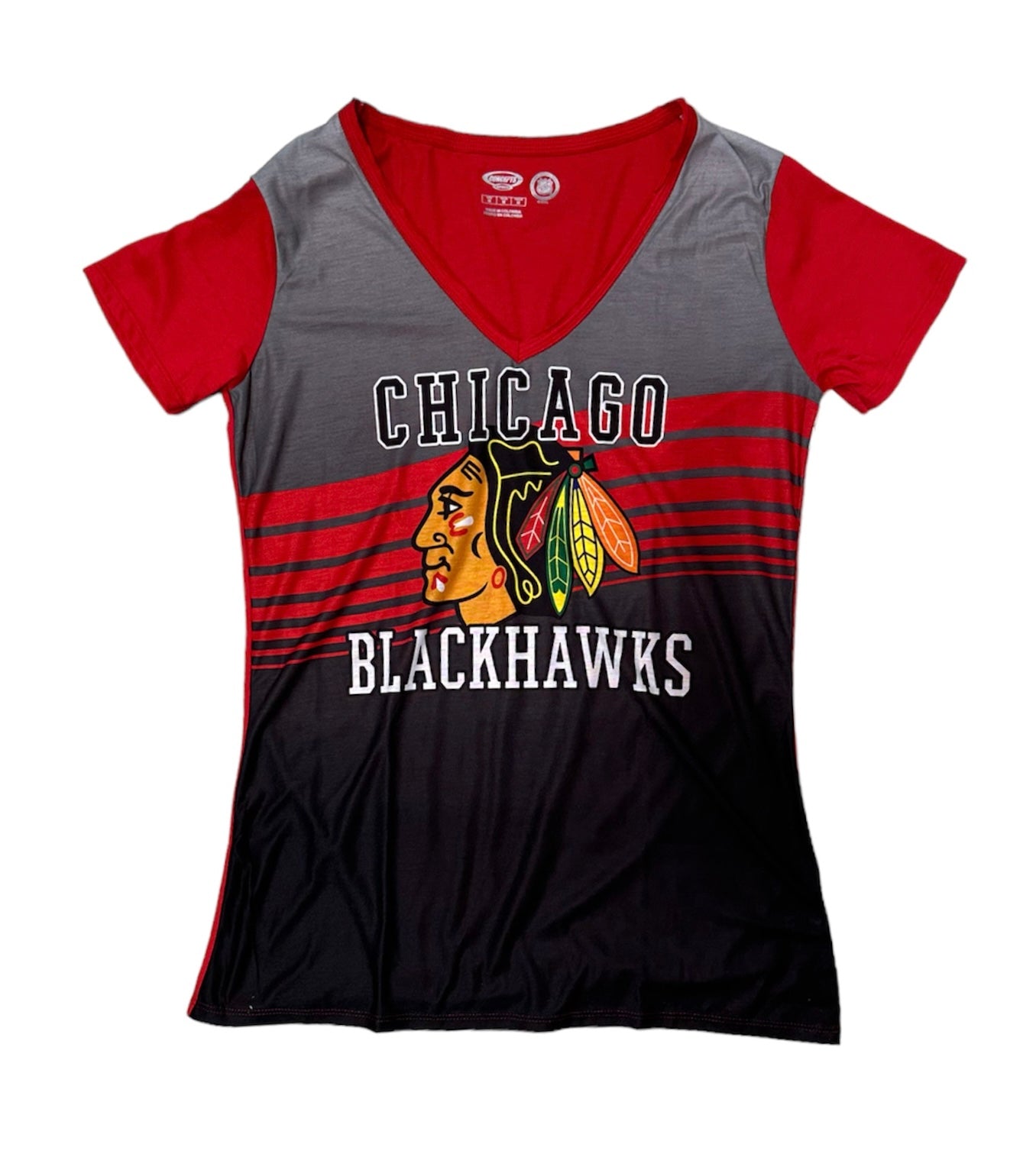 Women's Chicago Blackhawks Concepts Sport Gray/Red Dynamic Short Sleeve Top