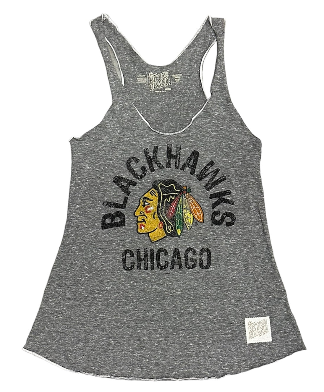 Women's Chicago Blackhawks Gray Marrow Edge Tank Top