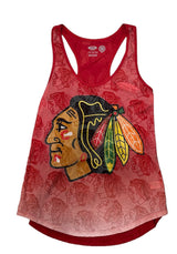 Chicago Blackhawks Womens Camo Burnout Tank top - Pro Jersey Sports