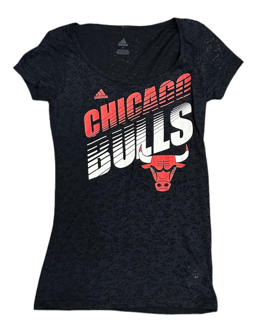 Chicago Bulls Womens Scoop Neck Night Out Burn Out Tee
