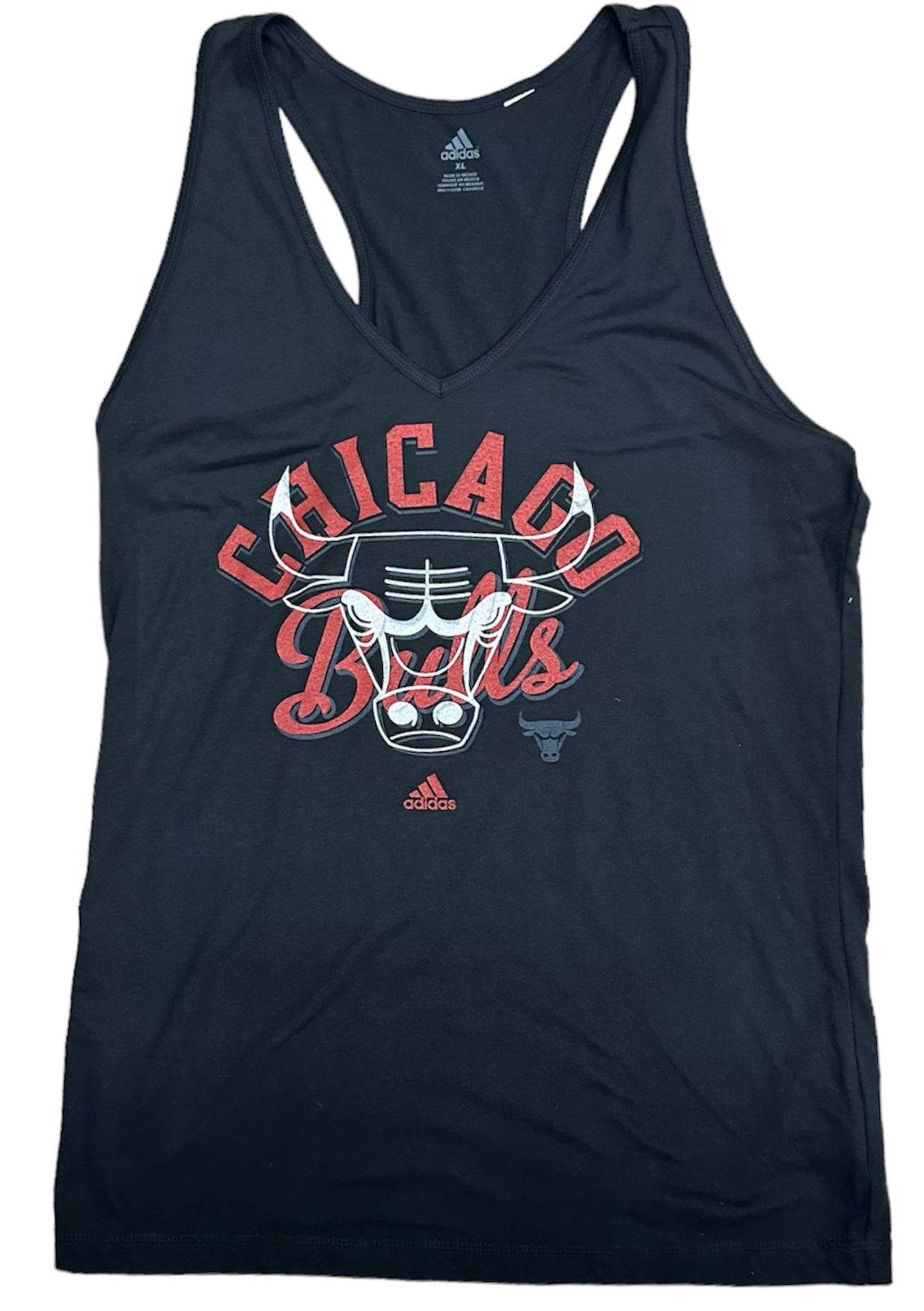 Womens Chicago Bulls Racer Back Transparency V-Neck Tank Top