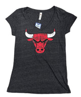 Chicago Bulls Tri Blend Distressed Logo Tee - Pro Jersey Sports