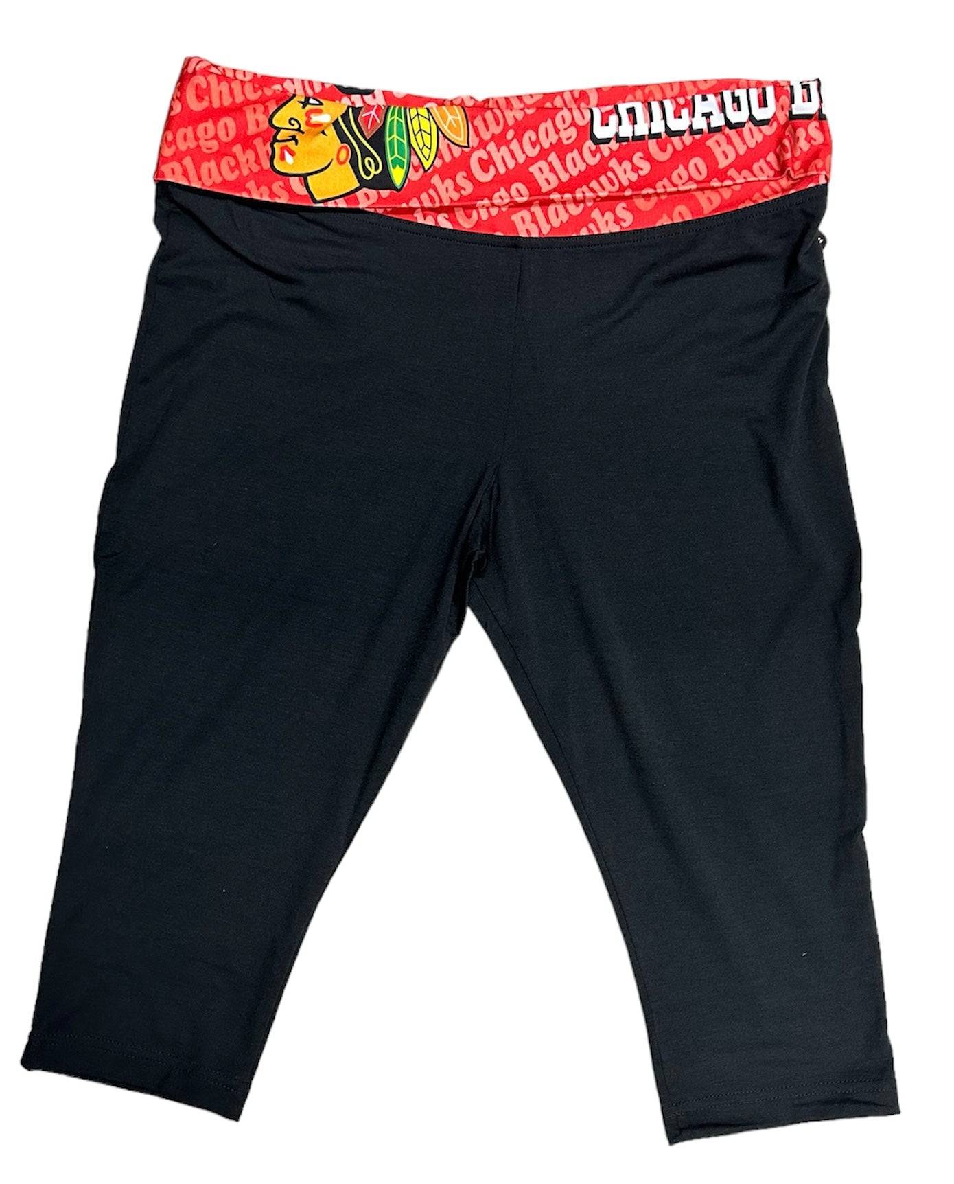 Chicago Blackhawks Cameo Fold Over Capri Leggings By Concepts Sport