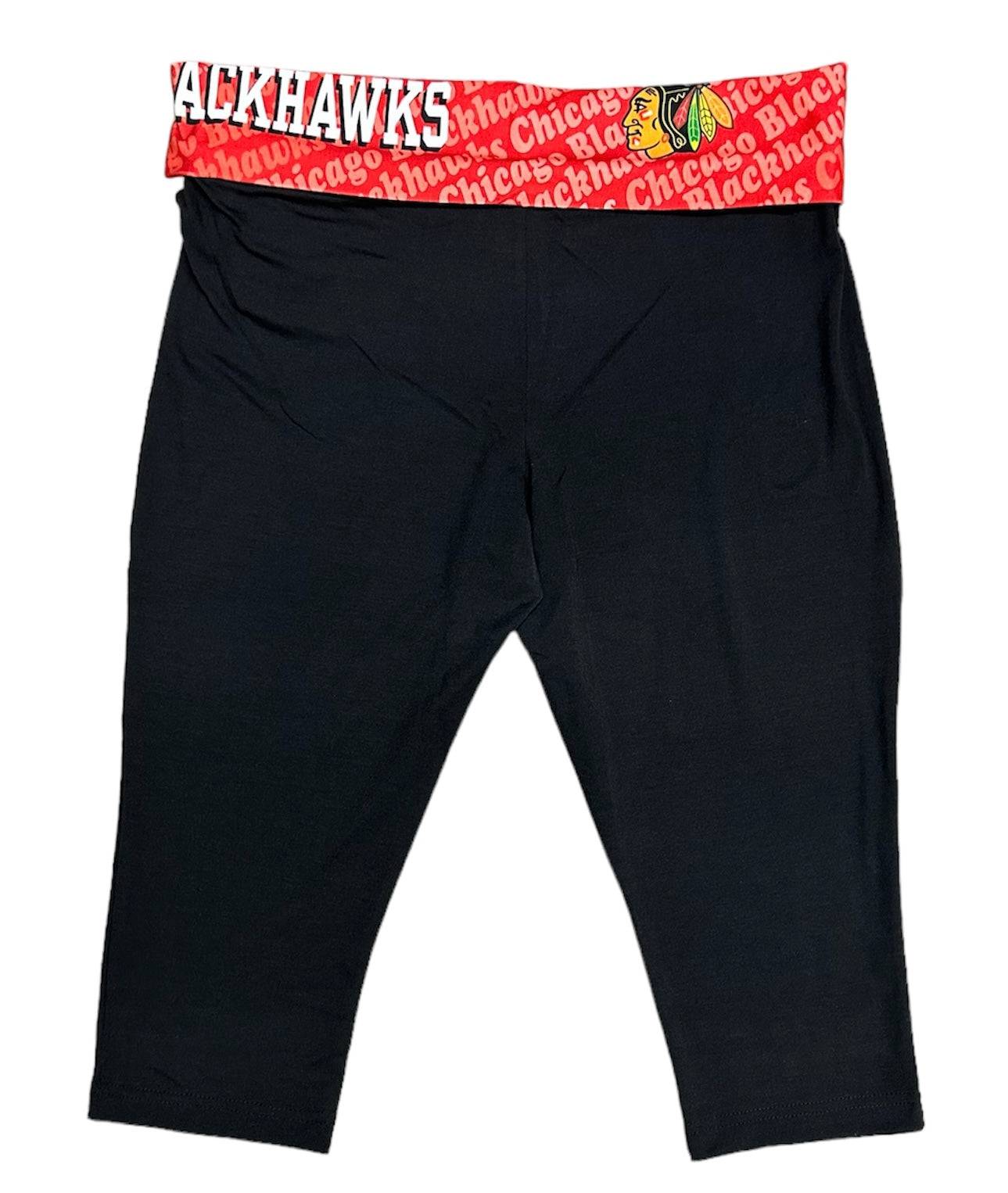 Chicago Blackhawks Cameo Fold Over Capri Leggings By Concepts Sport