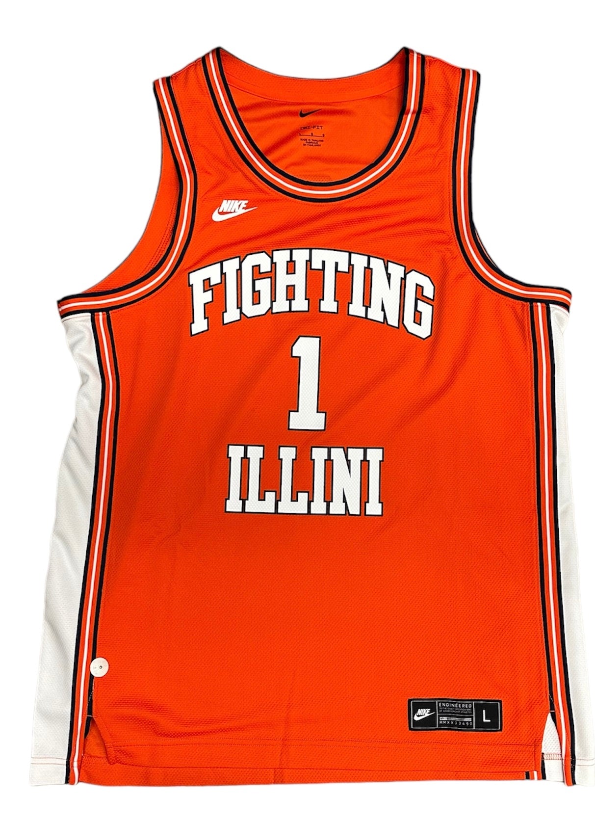 Men's NCAA University of Illinois Fighting Illini Orange Nike #1 Replica Basketball Jersey