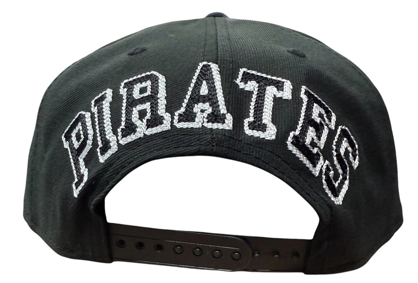 Pittsburgh Pirates New Era Black Chain Stitch 9FIFTY Snapback Adjustable Hat - Pro Jersey Sports