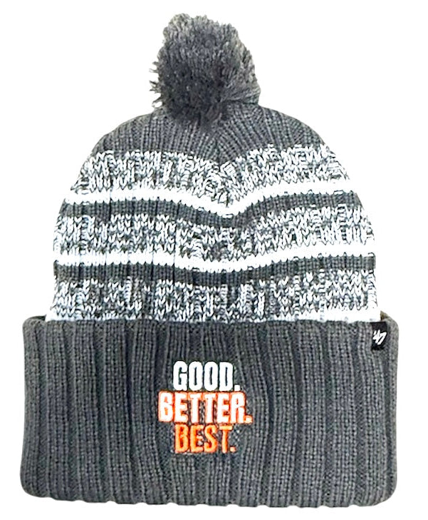 Chicago Bears 47 Brand Charcoal Bearhead Good.Better.Best Cuffed Pom Knit Hat