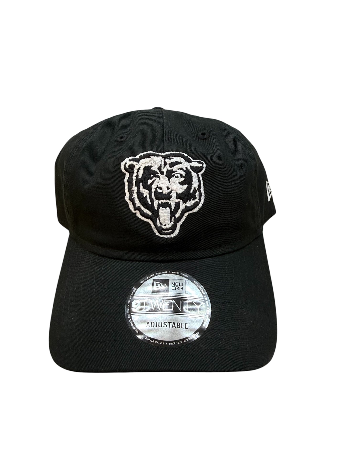 Chicago Bears New Era Primary Black/Whte 9TWENTY Adjustable Hat