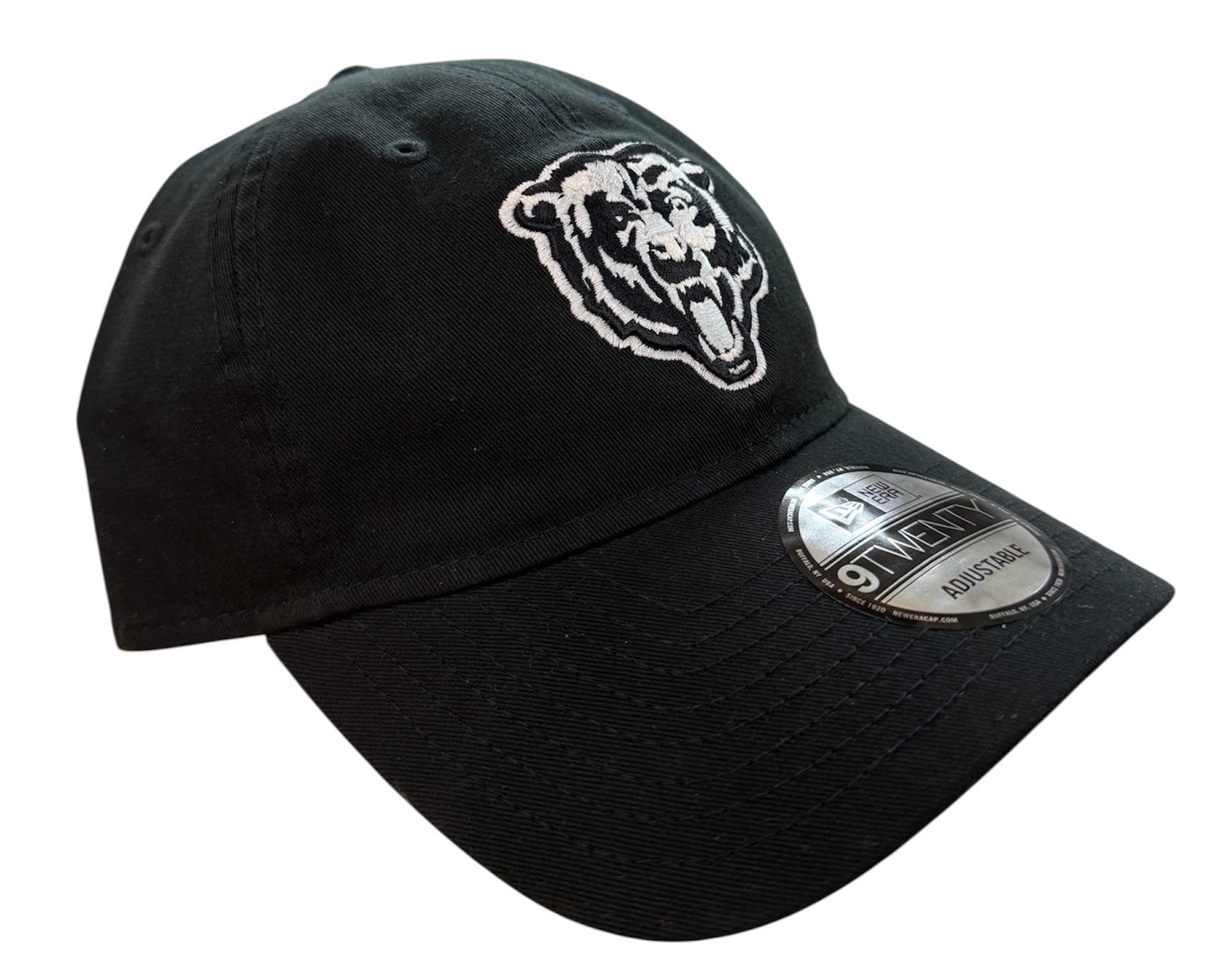 Chicago Bears New Era Primary Black/Whte 9TWENTY Adjustable Hat