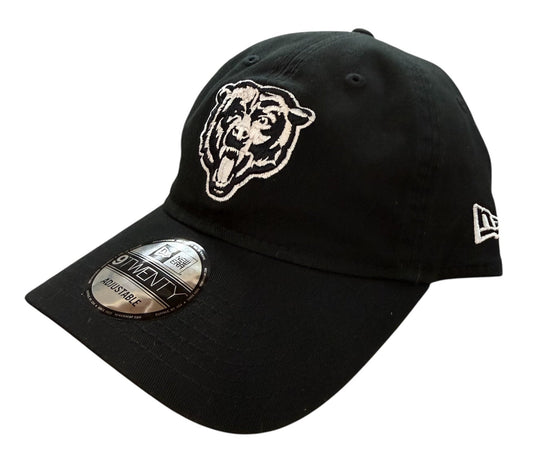 Chicago Bears New Era Primary Black/Whte 9TWENTY Adjustable Hat