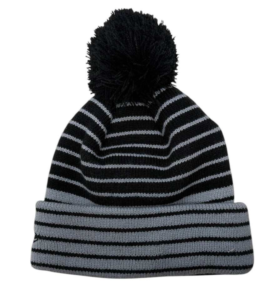 Chicago White Sox New Era Black Patch Cuffed Pom Knit Hat - Pro Jersey Sports