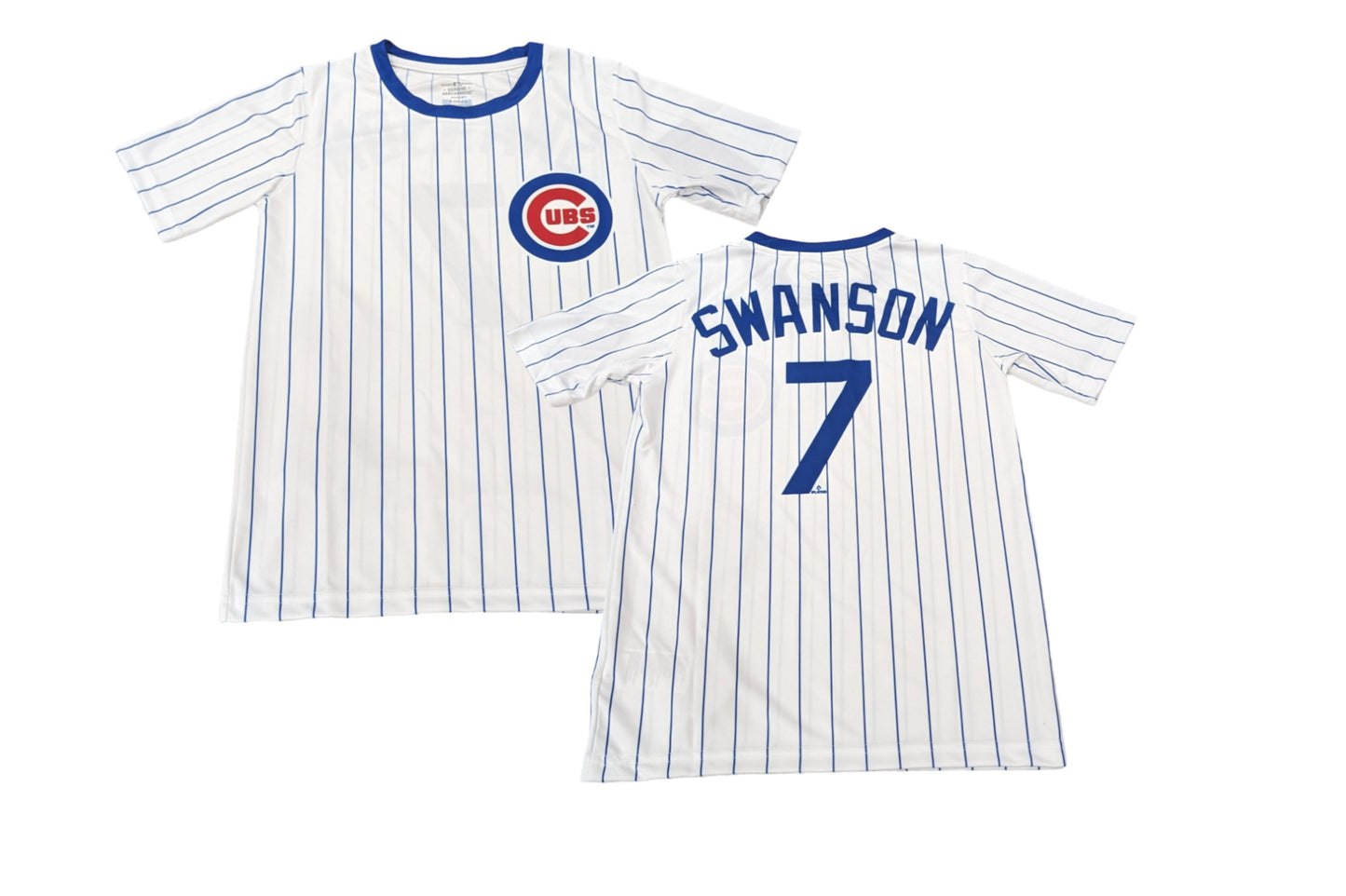 Youth Chicago Cubs Dansby Swanson White/Royal Cooperstown Player Sublimated Jersey Top