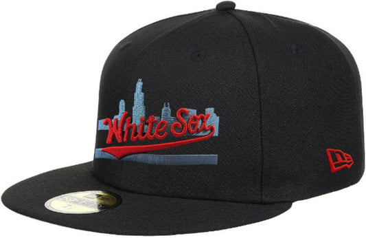 Chicago White Sox No Coast New Era Black/Sky Blue 59FIFTY Fitted Hat