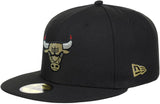 Men's Chicago Bulls New Era Black University Gold 59FIFTY Fitted Hat - Pro Jersey Sports