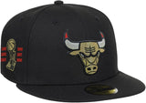 Men's Chicago Bulls New Era Black University Gold 59FIFTY Fitted Hat - Pro Jersey Sports
