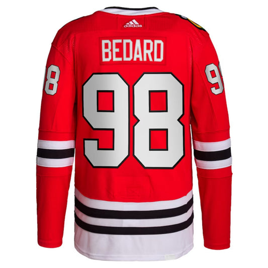 Men's Connor Bedard Chicago Blackhawks adidas Red Home Climalite Authentic Pro Jersey