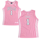 Youth Girls Chicago Bulls Derrick Rose Adidas Pink Replica Jersey - Pro Jersey Sports