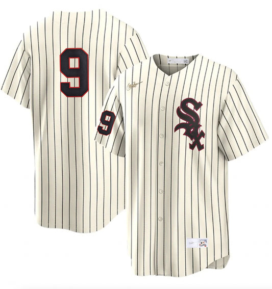 Men's Chicago Minnie Minoso White Sox Cooperstown Turn Back The Clock 1959 Home Cream/Black NIKE Blank Replica Jersey