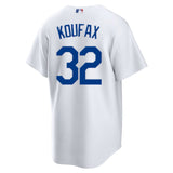 Men's Sandy Koufax Los Angeles Dodgers Nike White Home Replica Team Jersey - Pro Jersey Sports