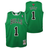 Youth Chicago Bulls Derrick Rose Mitchell & Ness Kelly Green St. Patricks Day Hardwood Classics Swingman Jersey - Pro Jersey Sports