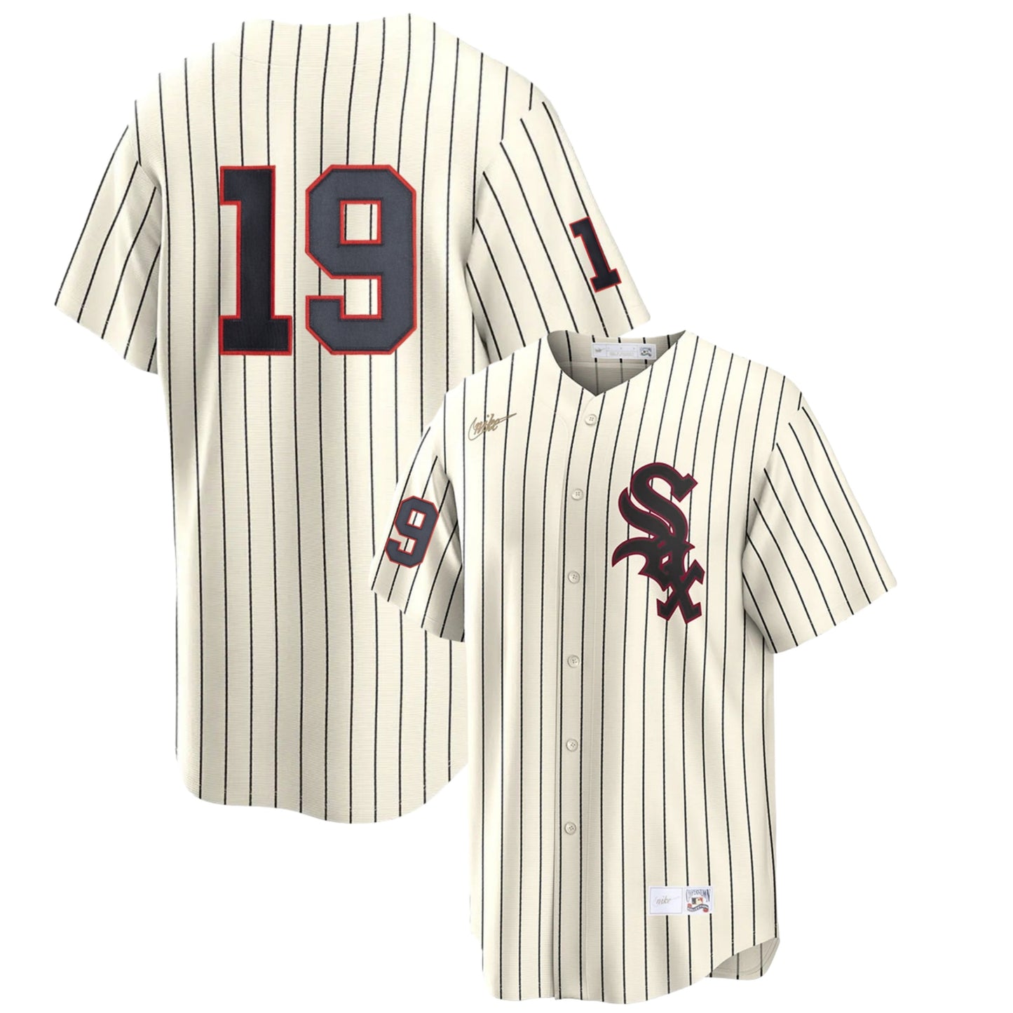 Men's Billy Pierce Chicago White Sox Cooperstown Turn Back The Clock 1959 Home Cream/Black NIKE Blank Replica Jersey