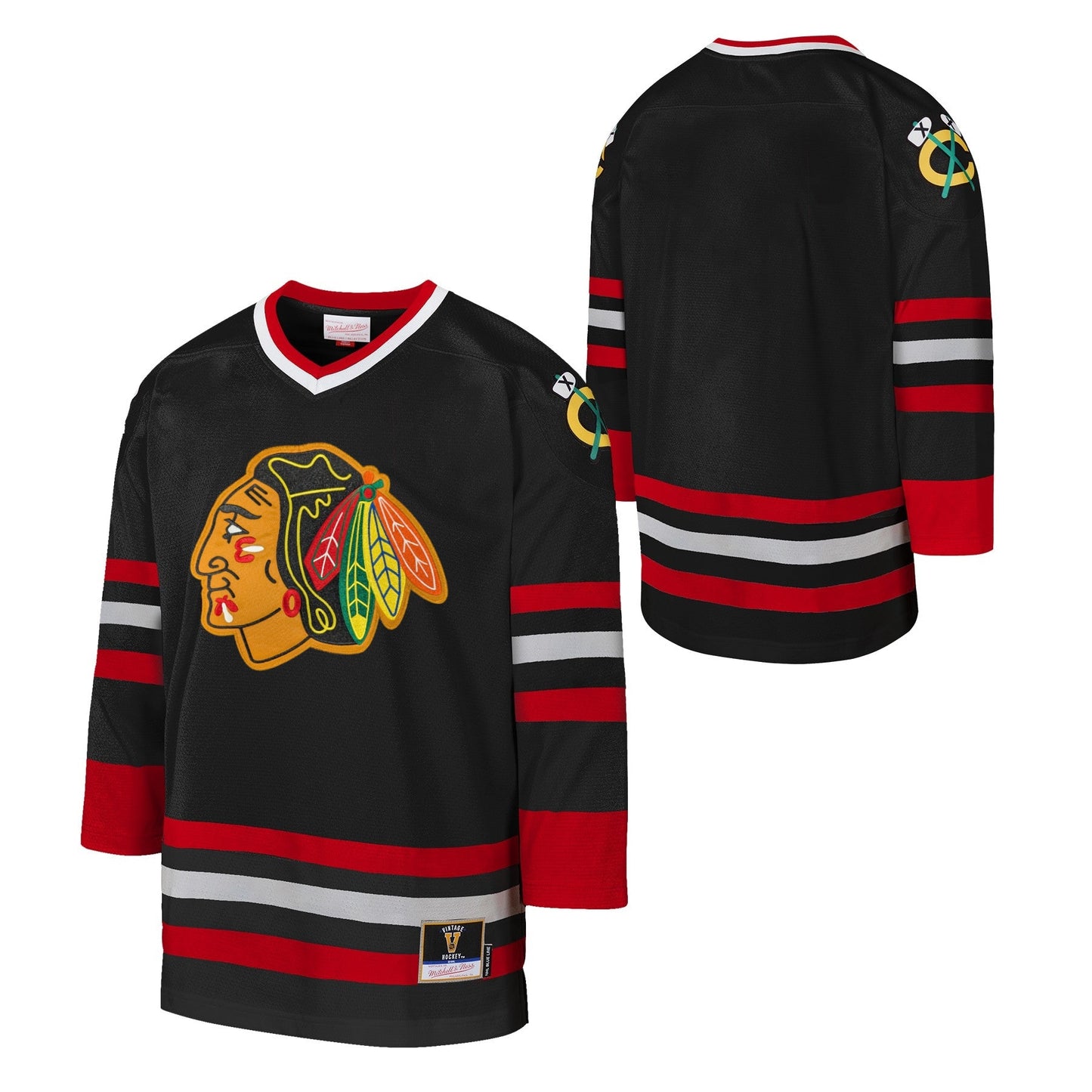 Youth Chicago Blackhawks Black Alternate Mitchell & Ness Throwback NHL Power Play Replica Jersey