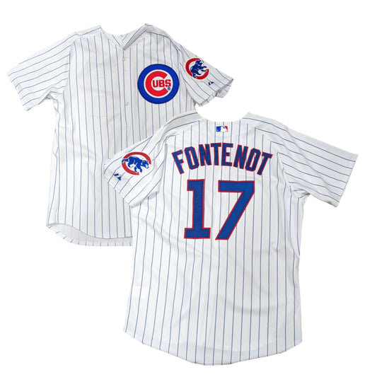 Mens Majestic Chicago Cubs Mike Fontenot Home White Authentic Jersey