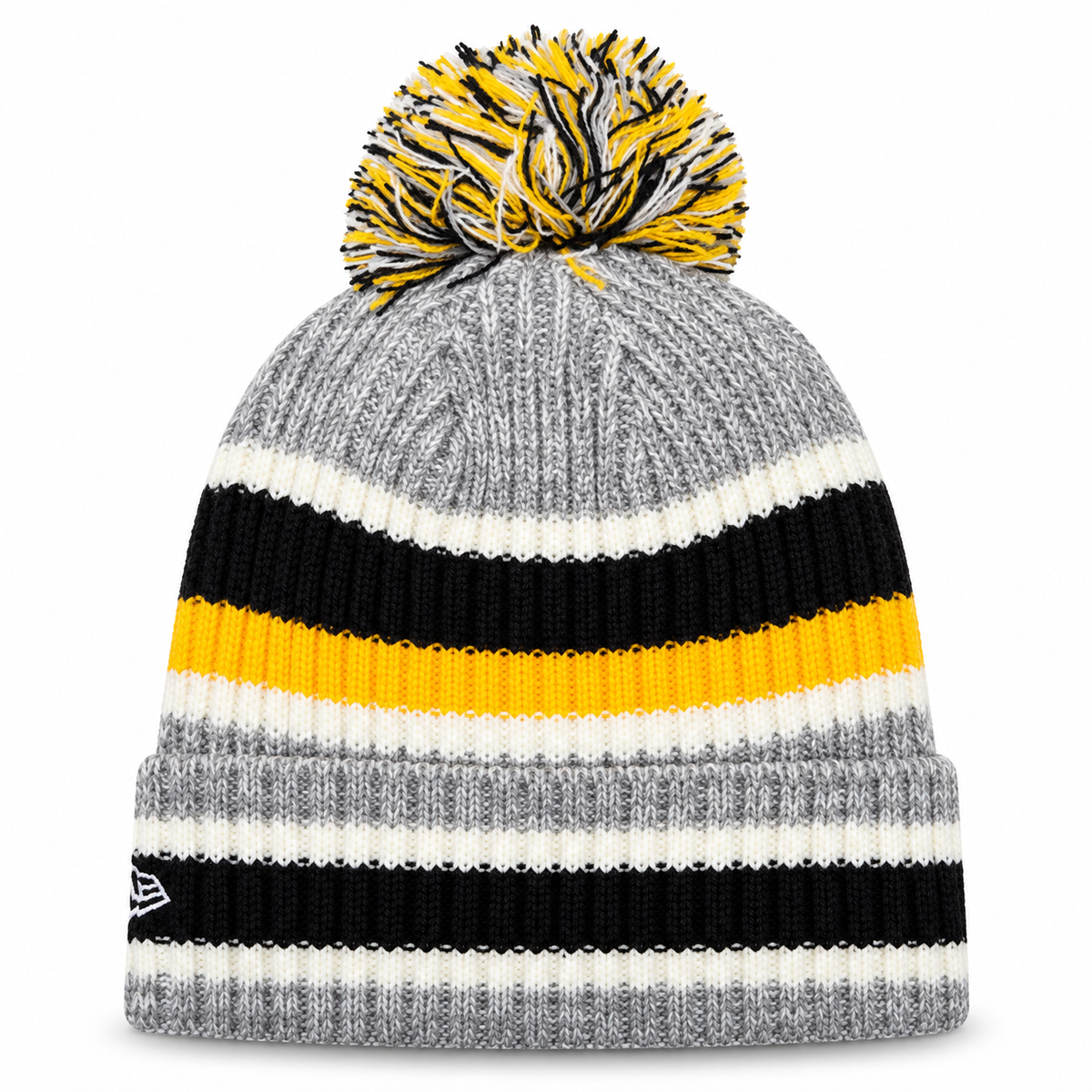Pittsburgh Steelers Striped Fan Pack Pom Knit