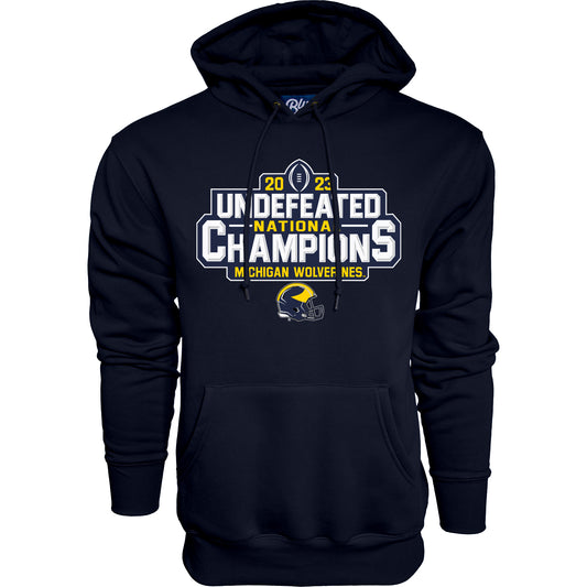 Men's Michigan Wolverines Navy 2023 National Champions Undefeated Season 15-0 Hoodie