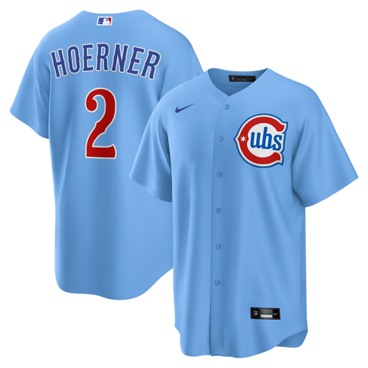 Men's Nico Hoerner Chicago Cubs Nike Light Blue 2nd Alternate Replica Jersey - Pro Jersey Sports