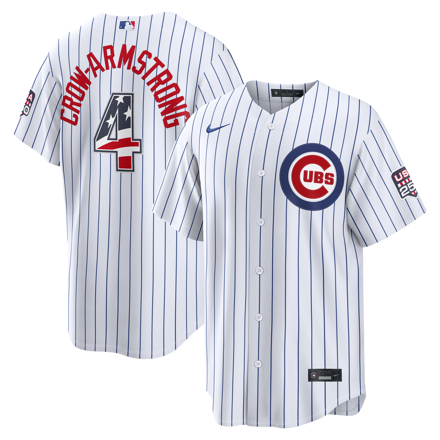 NIKE Men's Chicago Cubs Pete Crow-Armstrong 4th of July Home 250th Replica Jersey