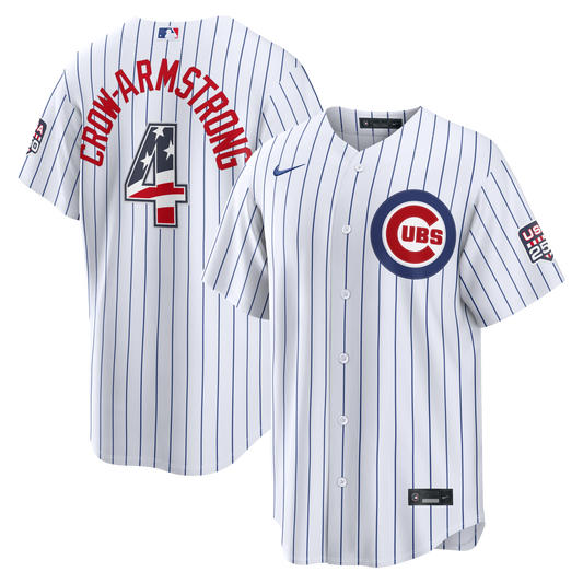 NIKE Men's Chicago Cubs Pete Crow-Armstrong 4th of July Home 250th Replica Jersey