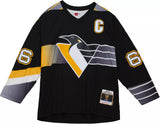 Mario Lemieux Pittsburgh Penguins Mitchell & Ness 1996/97 Captain Patch Blue Line Player Jersey - Black - Pro Jersey Sports