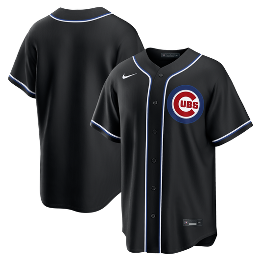 Men's Chicago Cubs Nike Black Carbon Blank Replica Jersey