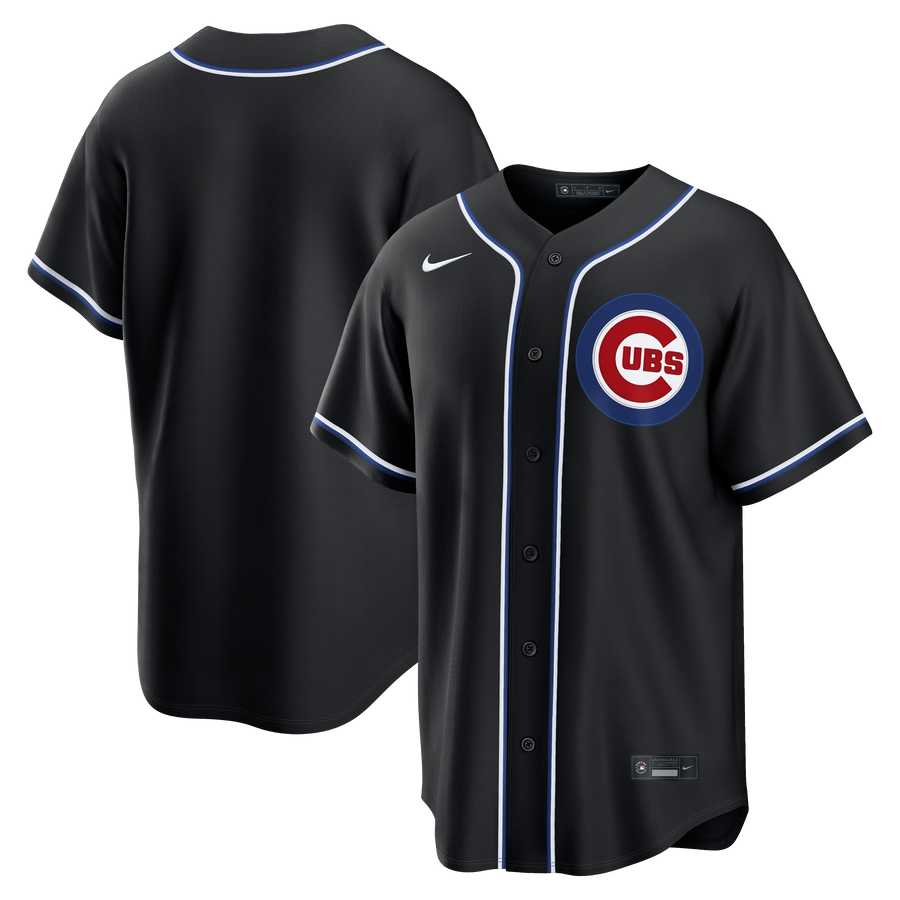 Men's Chicago Cubs Nike Black Carbon Blank Replica Jersey