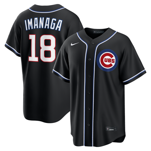 Men's Chicago Cubs Shota Imanaga Nike Black Carbon Blank Replica Jersey