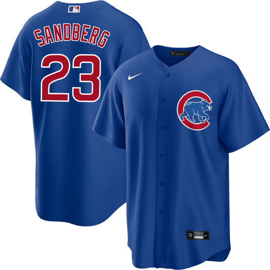 NIKE Men's Chicago Cubs Ryne Sandberg Blue Alternate Replica Jersey - Pro Jersey Sports