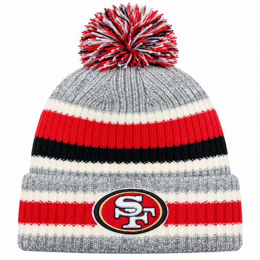 San Francisco 49ers Striped Fan Pack Pom Knit