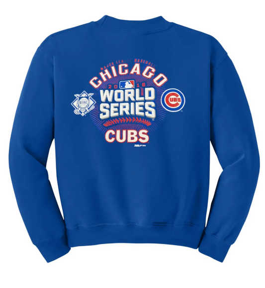 Men’s Chicago Cubs World Series Bound Stitches Crew Royal Blue Neck Fleece