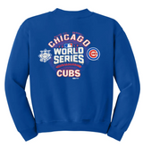 Men’s Chicago Cubs World Series Bound Stitches Crew Royal Blue Neck Fleece - Pro Jersey Sports