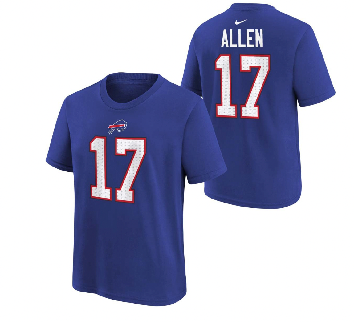 Youth Buffalo Bills Josh Allen Nike Blue FUSE Name & Number T-Shirt - Pro Jersey Sports