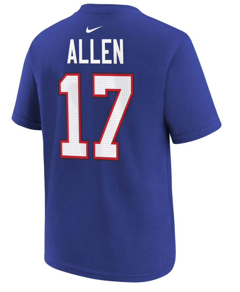 Youth Buffalo Bills Josh Allen Nike Blue FUSE Name & Number T-Shirt - Pro Jersey Sports
